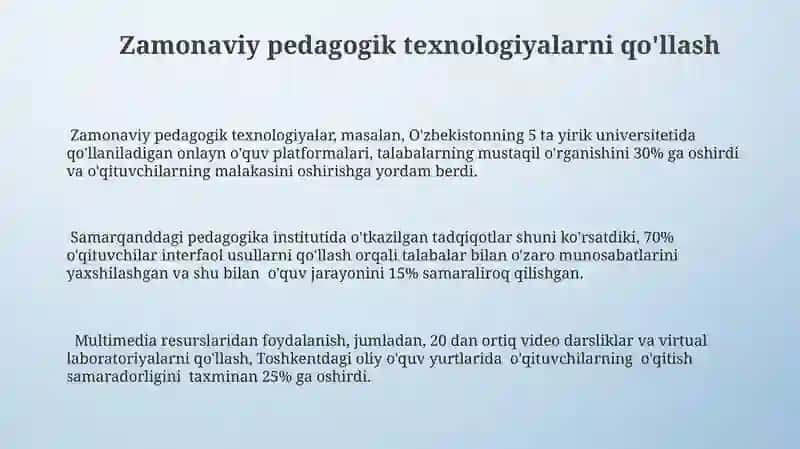 Zamonaviy pedagogik texnologiyalarni qo'llash 3