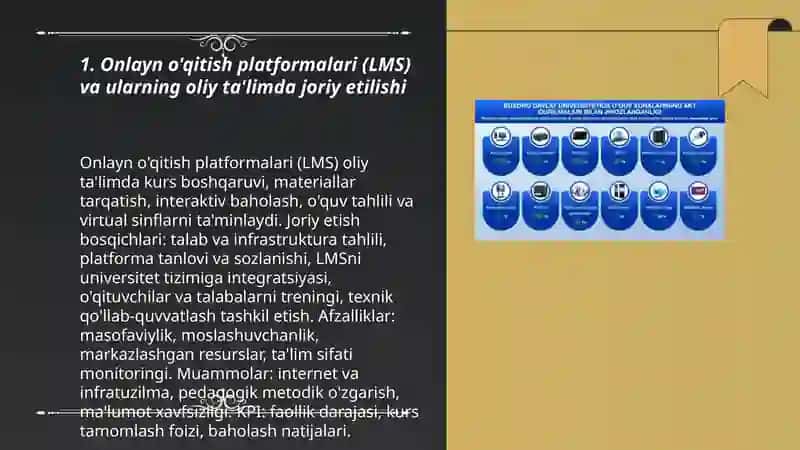Onlayn o'qitish platformalari (LMS) va ularning oliy ta'limda joriy etilishi 3
