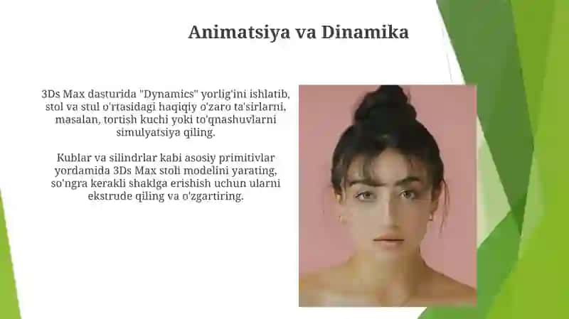 3Ds Max dasturida stol va stul tasvirini yaratish 3