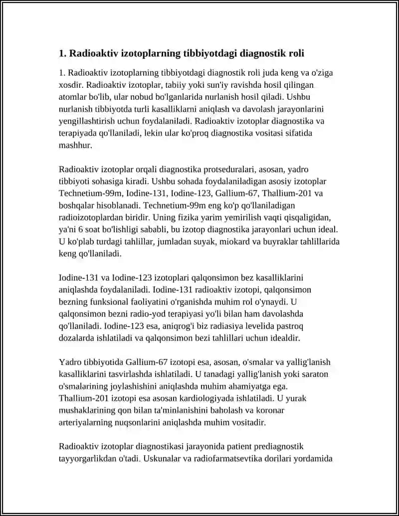 YADRO KIMYOSINING TIBBIYOTDAGI URNI 3