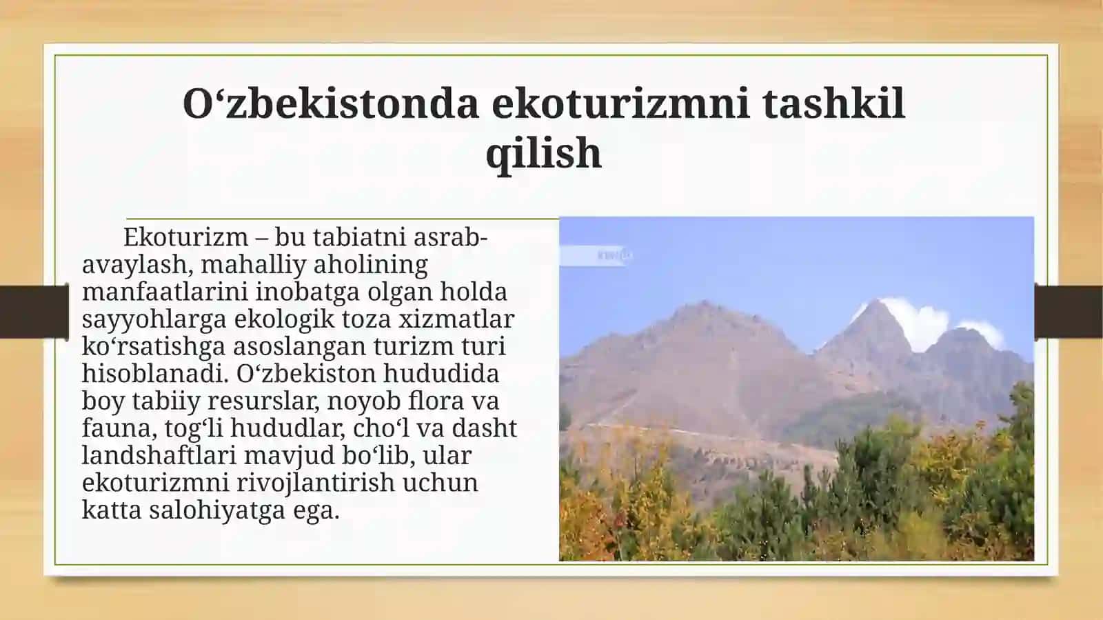 Ekoturizmni Rivojlantirishdagi Muammolar va Yechimlari 3