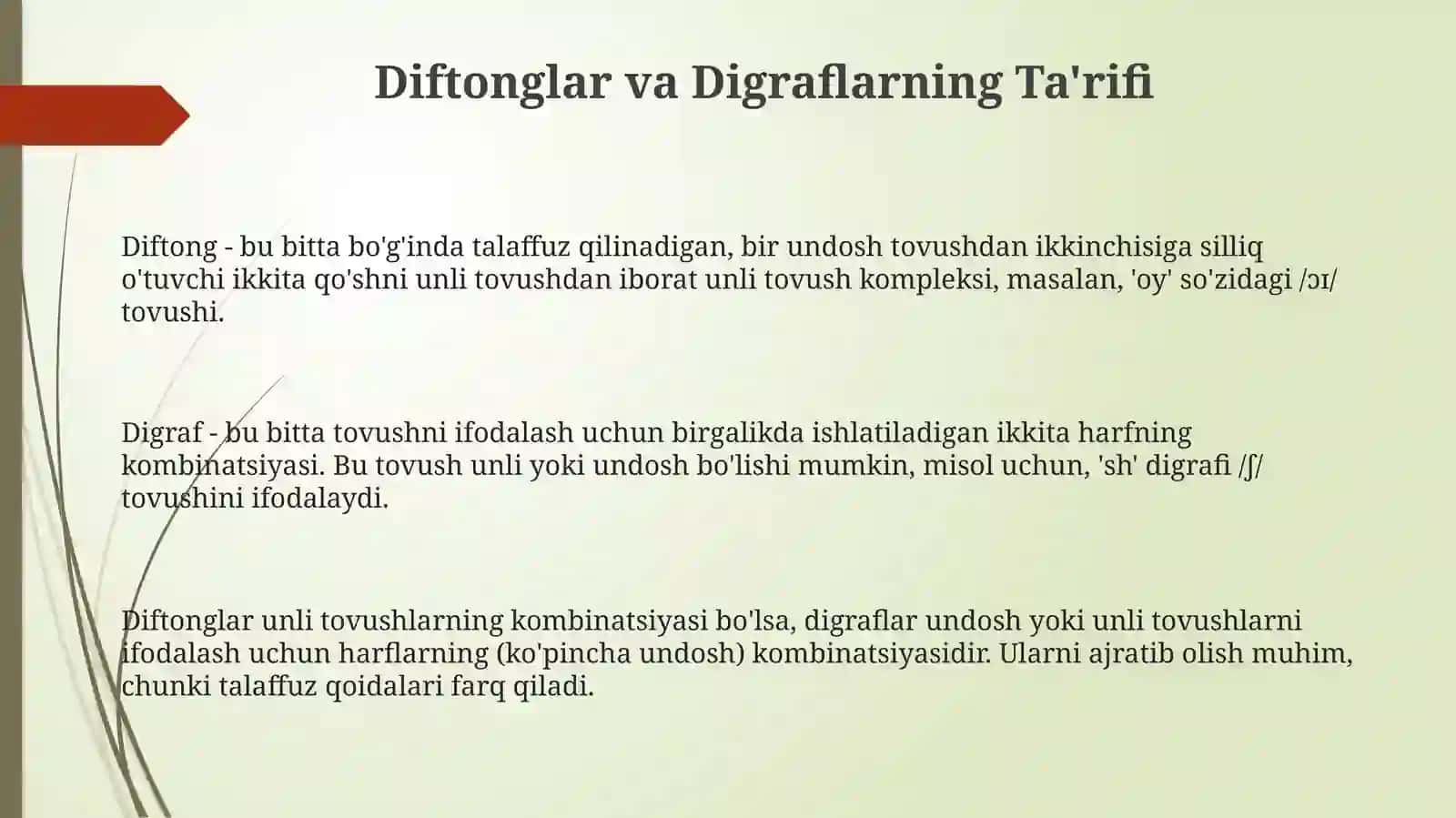 Difton va Digraflar 3
