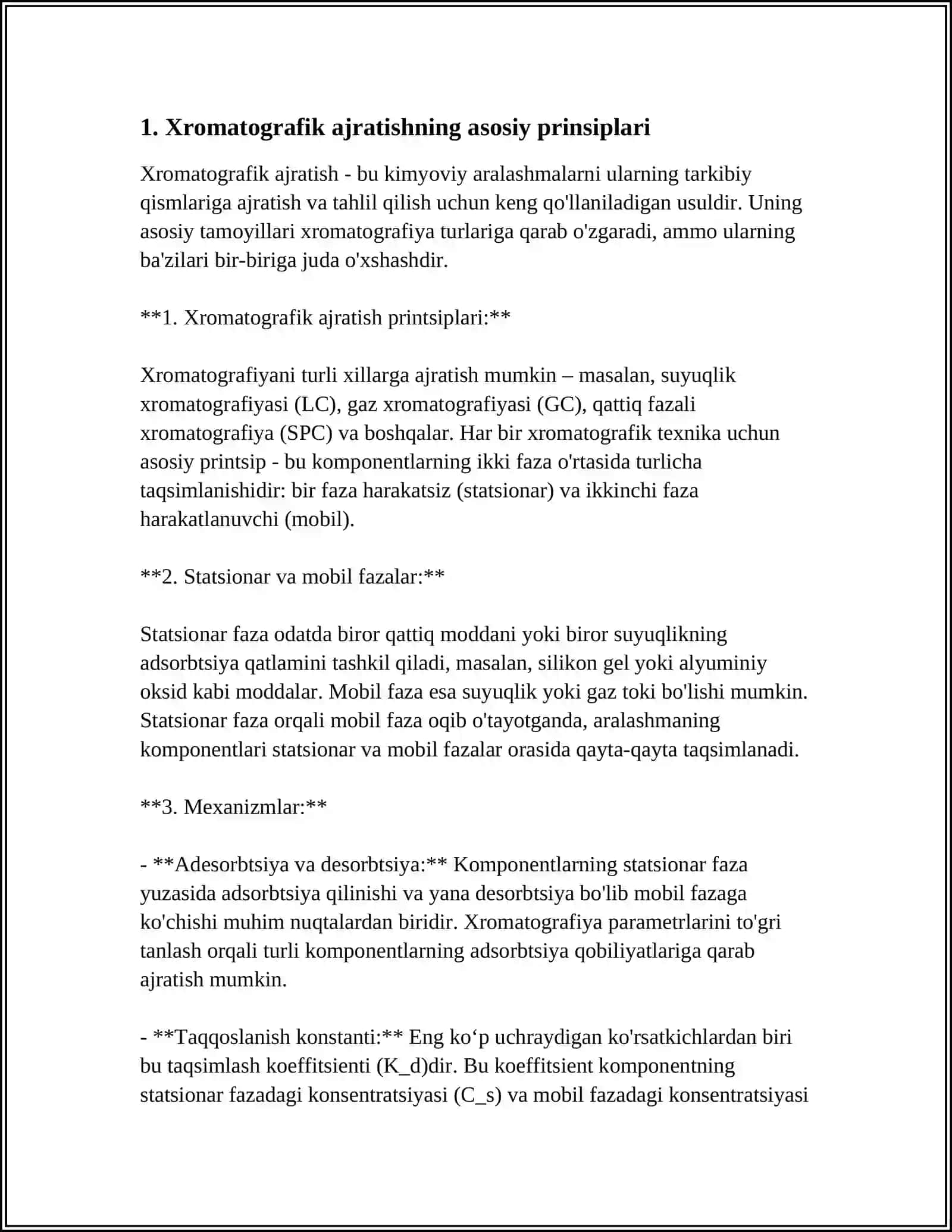XROMATOGRAFIK AJRATISH USULLARINING TECNOLOGIYADA QÒLLANILISHI 3