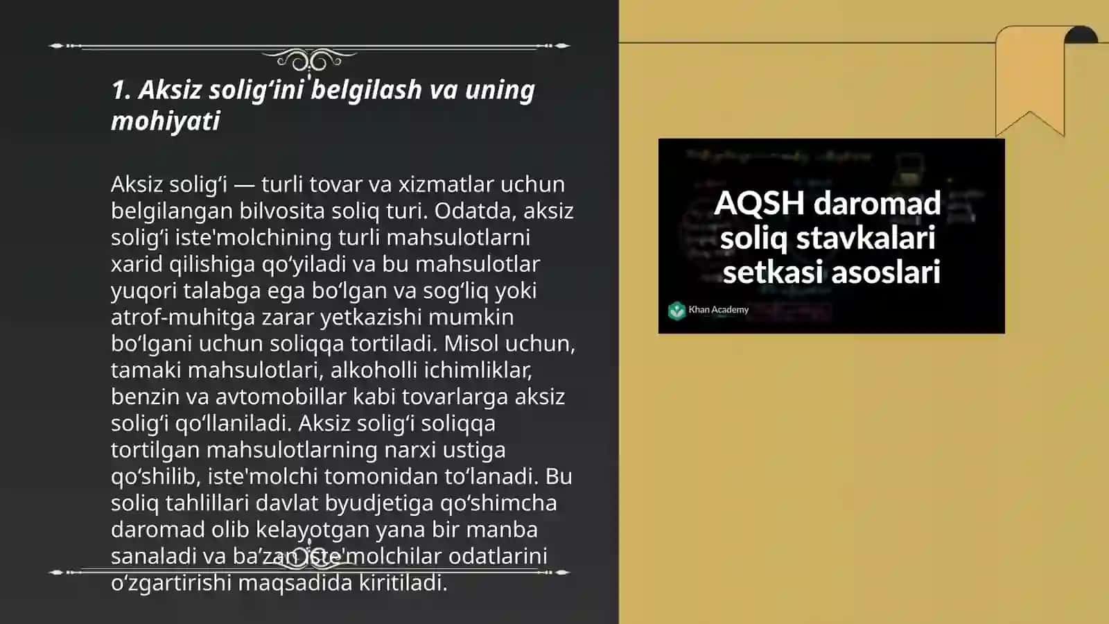 Aksiz solig'ini belgilash va uning mohiyati 3