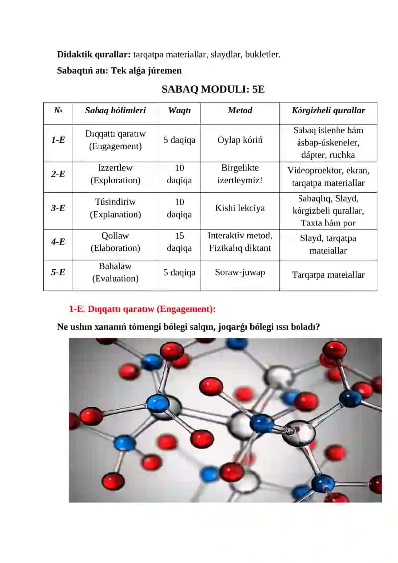 MOLEKULANÍŃ MASSASÍ HÁM ÓLSHEMI 3