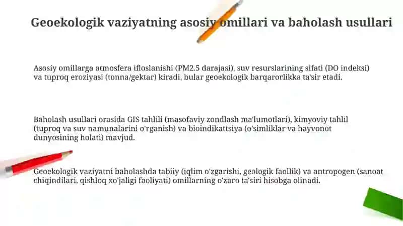 Geoekologik vaziyatni baholash va ularni yaxshilash 3