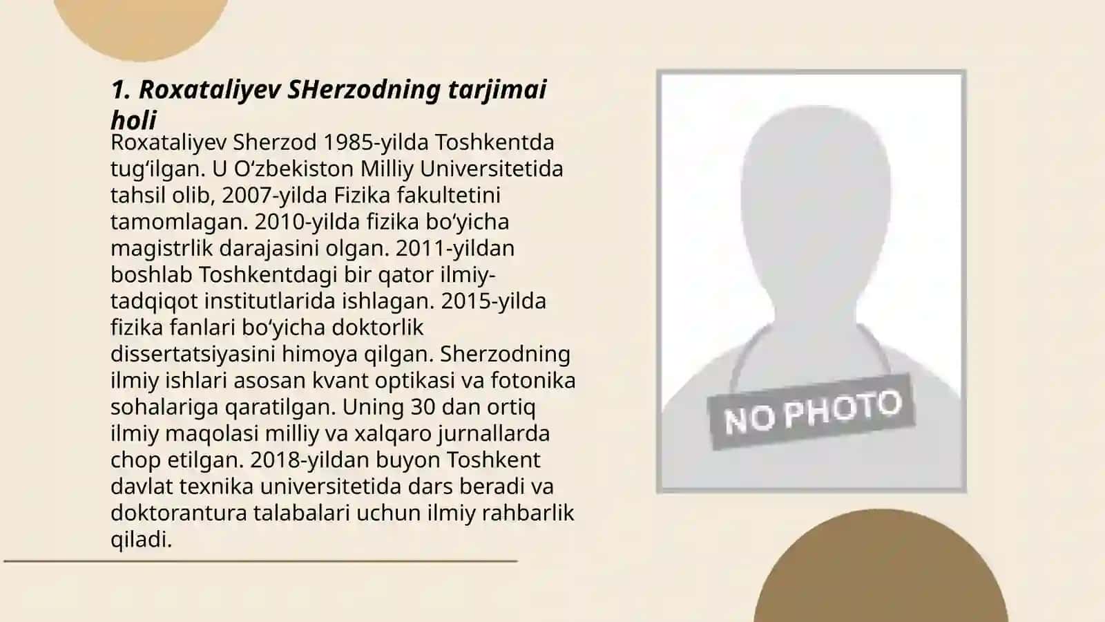 Roxataliyev SHerzodning tarjimai holi 3