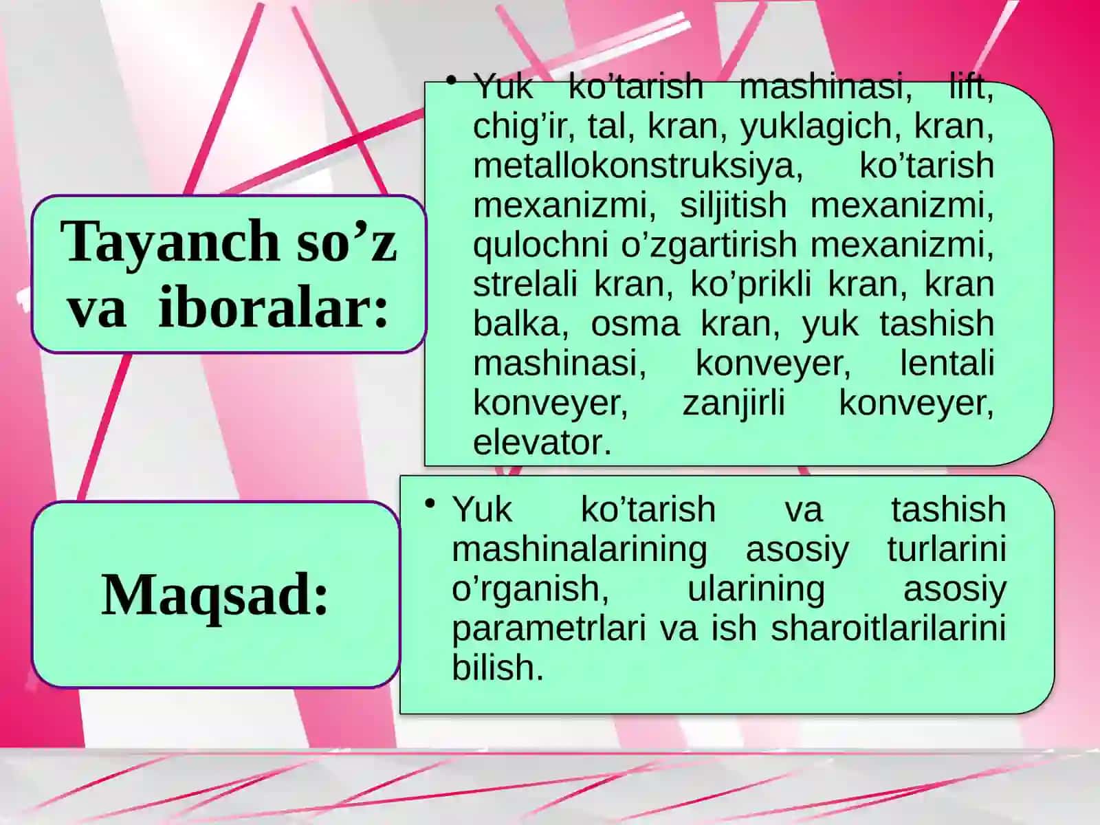 Yuk ko’tarish mashinalari. Umumiy ma’lu­mot­lar. Yuk ko’tarish mashinalari­ning asosiy turlari va asosiy parametrlari. Yuk tashish mashinalari. Umumiy ma’lu­motlar. Yuk tashish mashina­lari­ning aso­siy turlari va parametrlari 3