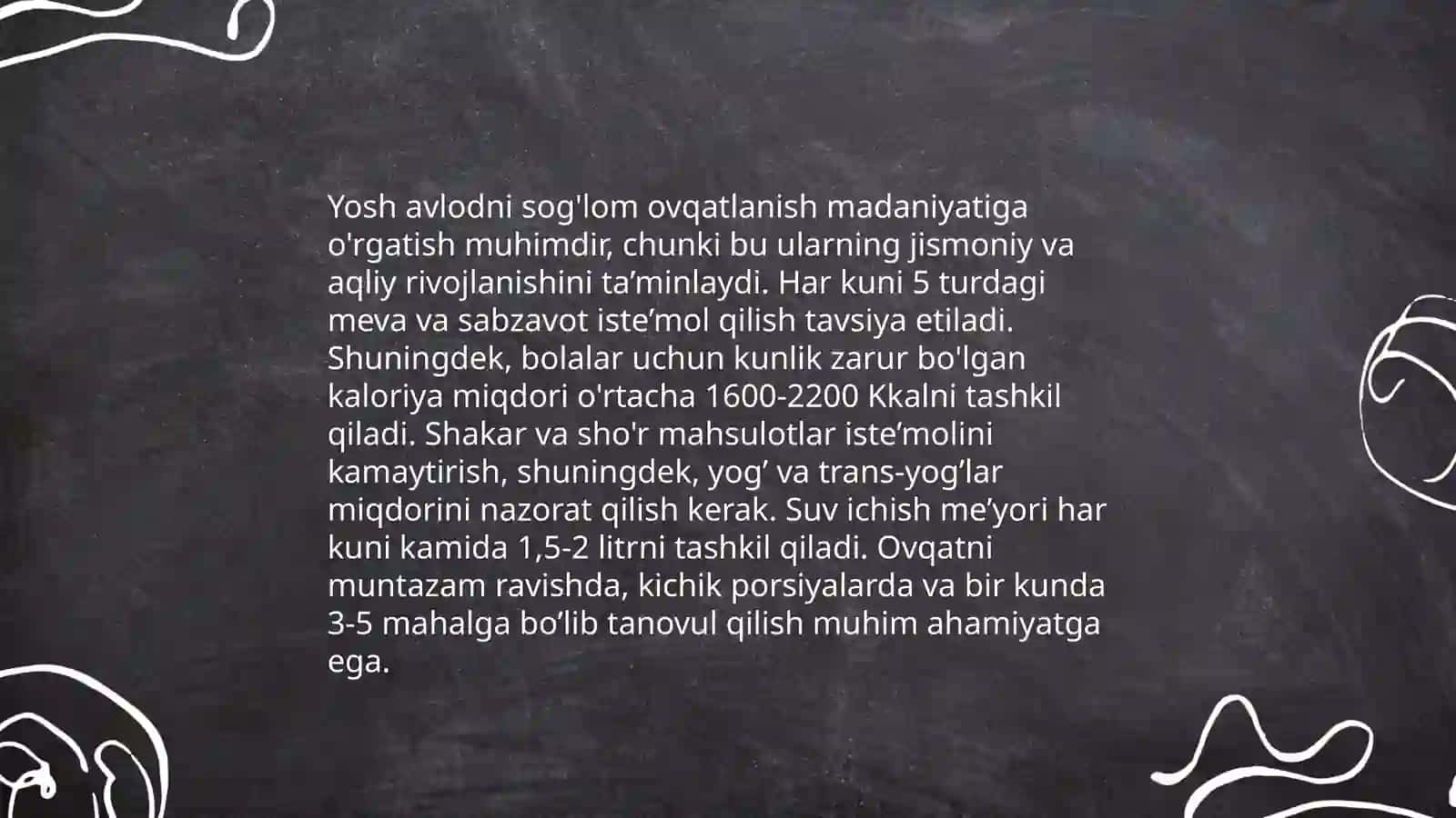 Davlatimizning yosh avlodni tarbiyalash va soğliğini himoya qilish yôlida olib borayotgan ishlari 3
