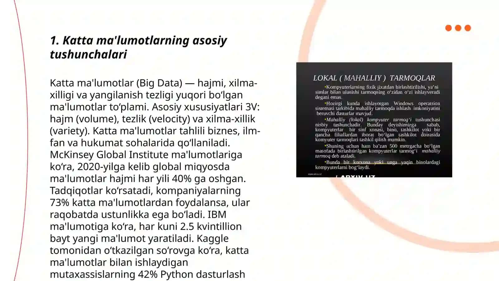 Katta ma'lumotlarni qayta ishlash texnologiyalari 3
