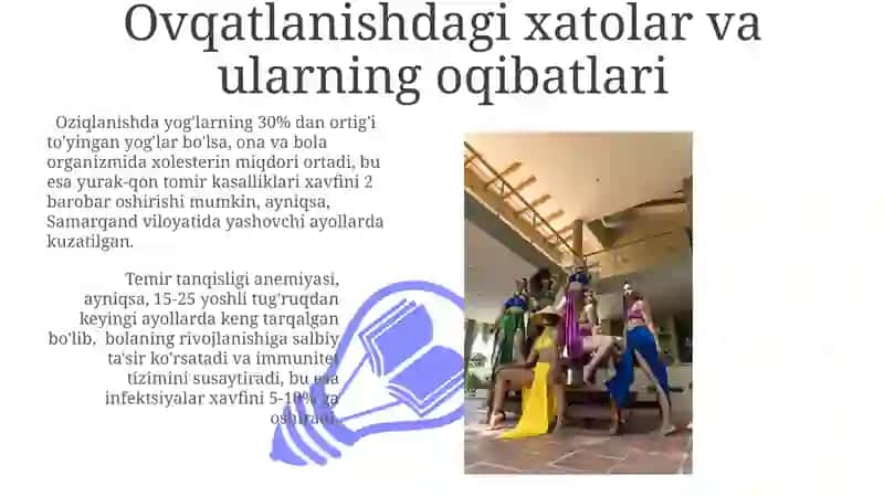Onalar va emizikli ayollarda ovqatlanish 3