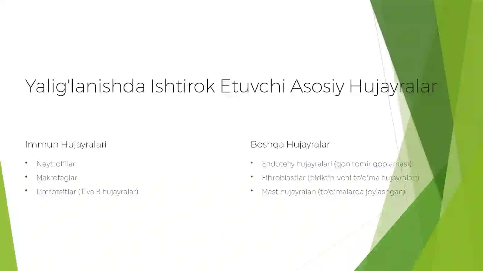 Yalig'lanish Reaksiyasi vaqtida Hujayralarning O'zaro Ta'siri 3