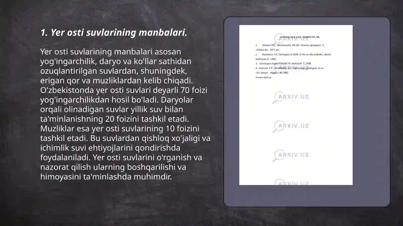 Yer osti suvlarining paydo boʻlish nazariyasi 3