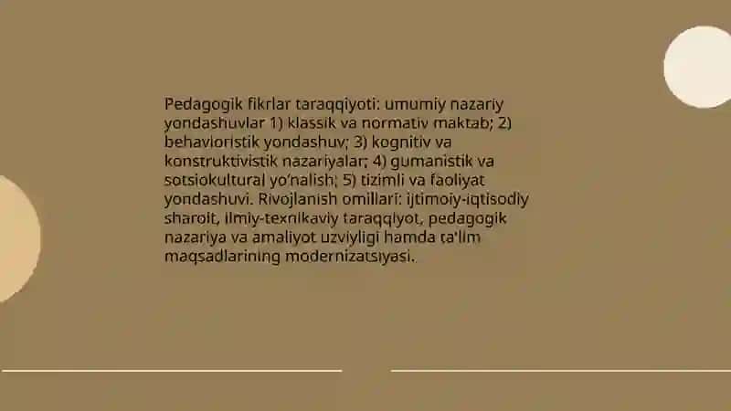 Pedagogik fikrlar taraqqiyoti va tarixiyligi 3