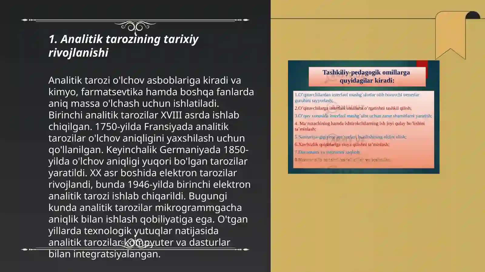 Analitik tarozining qôllanilishi 3