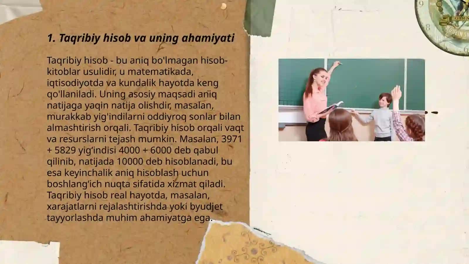 Taqribiy hisob, absolyut va nisbiy xato, sonlarni yaxlitlash usullari 3