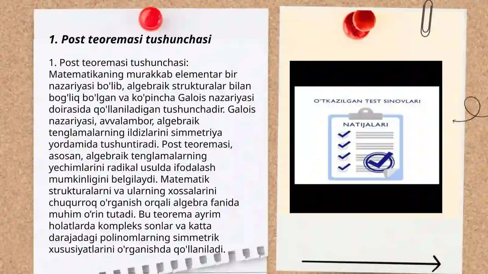 Post teoremasi va uning natijalari 3