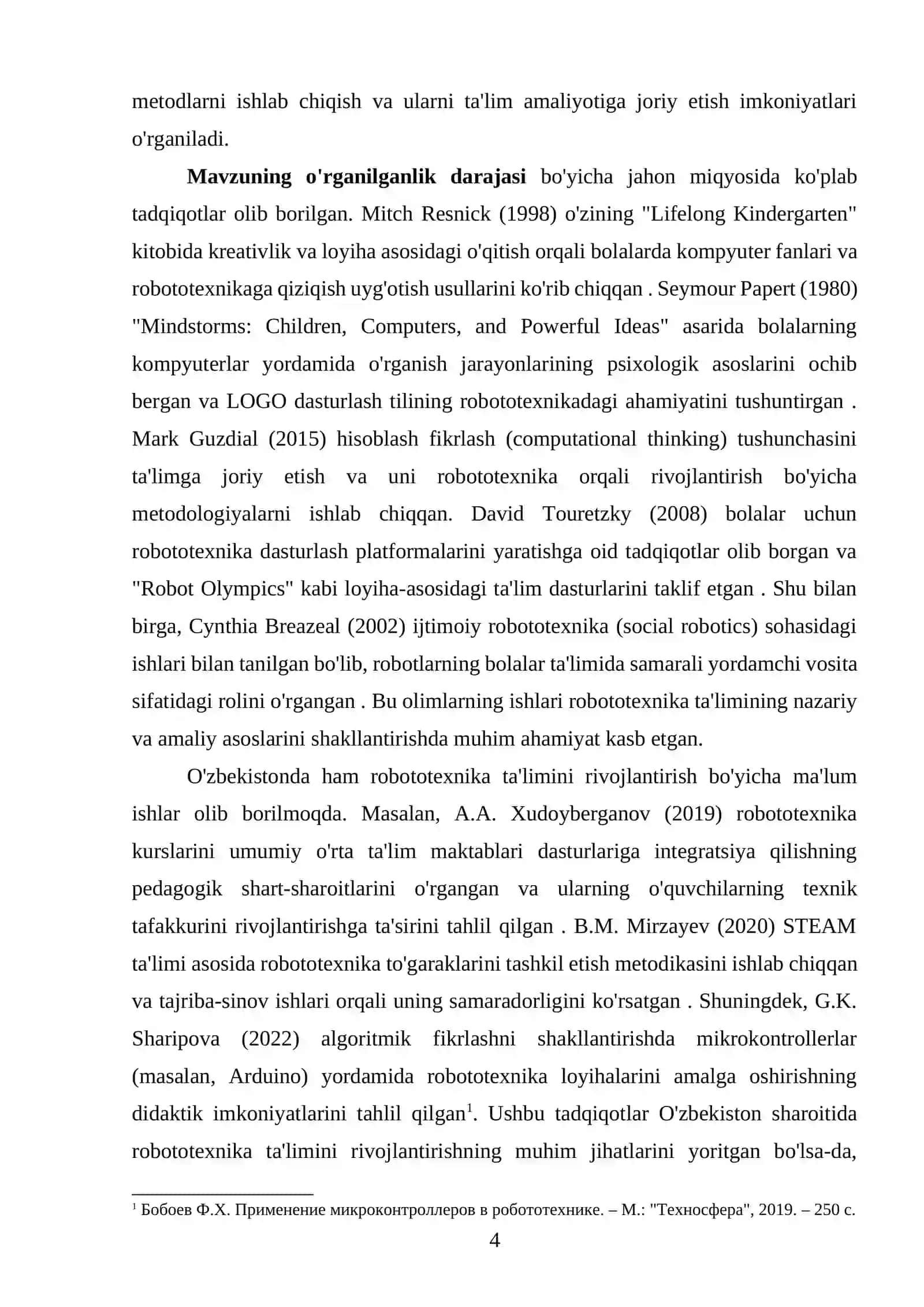 ROBOTOTEXNIKA ASOSLARINI RIVOJLANTIRISHNING NAZARIY-METODOLOGIK ASOSLARI VA AMALIY TADQIQOTI 3