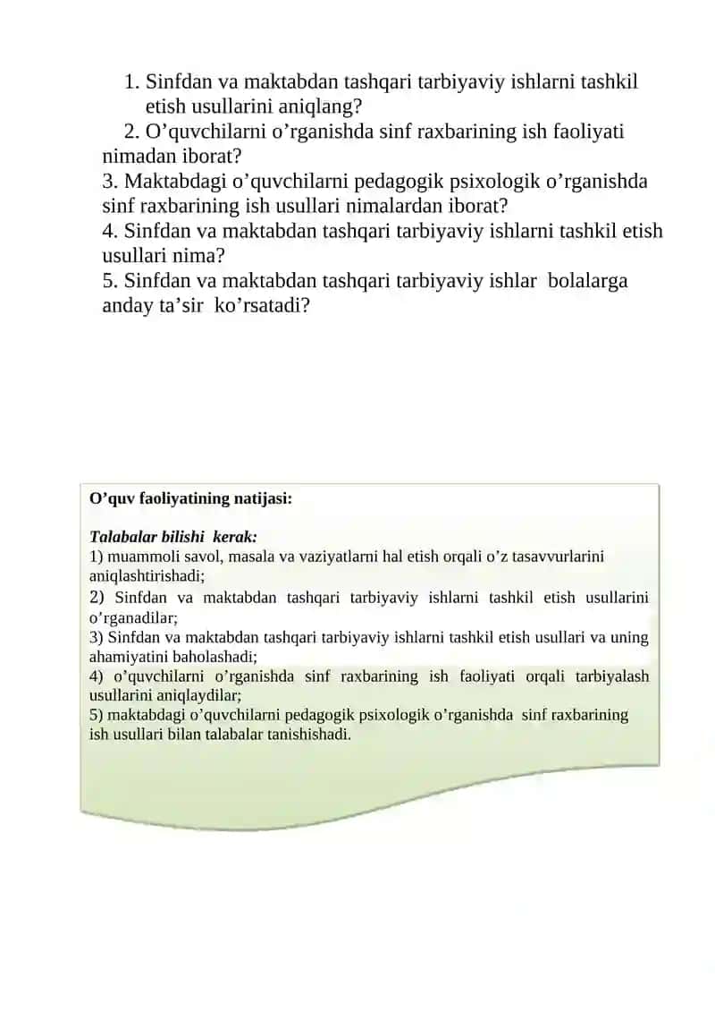 Ma’lumotli ma’ruza mashg’ulotining o’qitish texnologiyasi 3