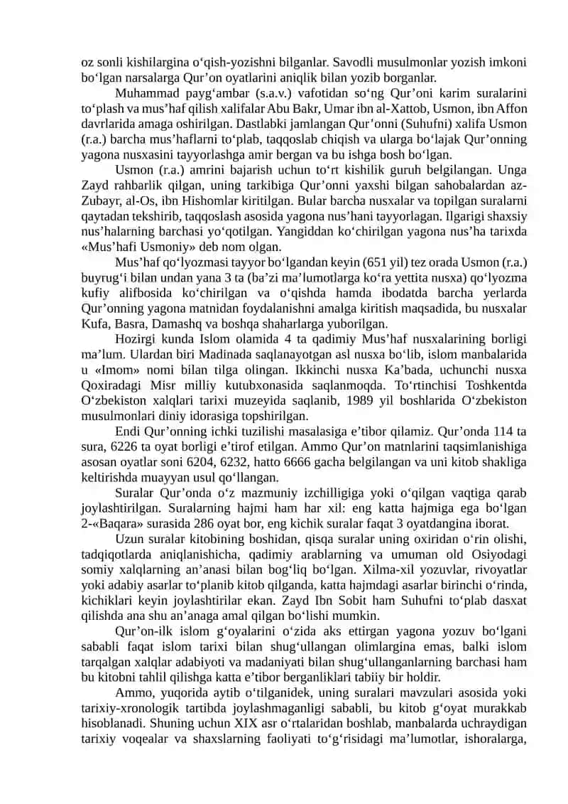 Islom dini manbalari, aqidaviy maktablari va ularning hozirgi davrdagi ahamiyati 3
