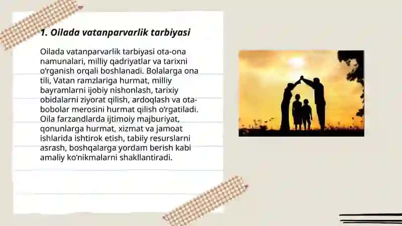 Vatan tarraqiyotiga men ham mas'ulman: Oila jamiyatning asosiy bo'g'ini 3