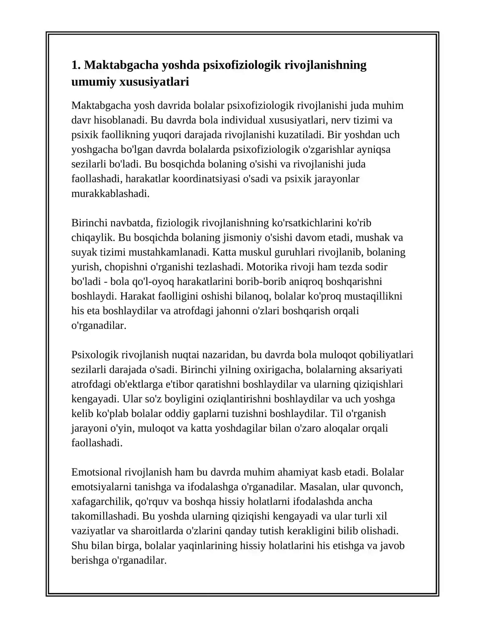 MAKTABGACHA YOSH DAVRIDA PSIXOFIZIALOGIK TARAQQIYOTNING UMUMIY TAVSIFI 3