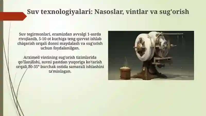 Qadimgi mexanik olimlar qurgan mashinalari (Arximed misolida) 3