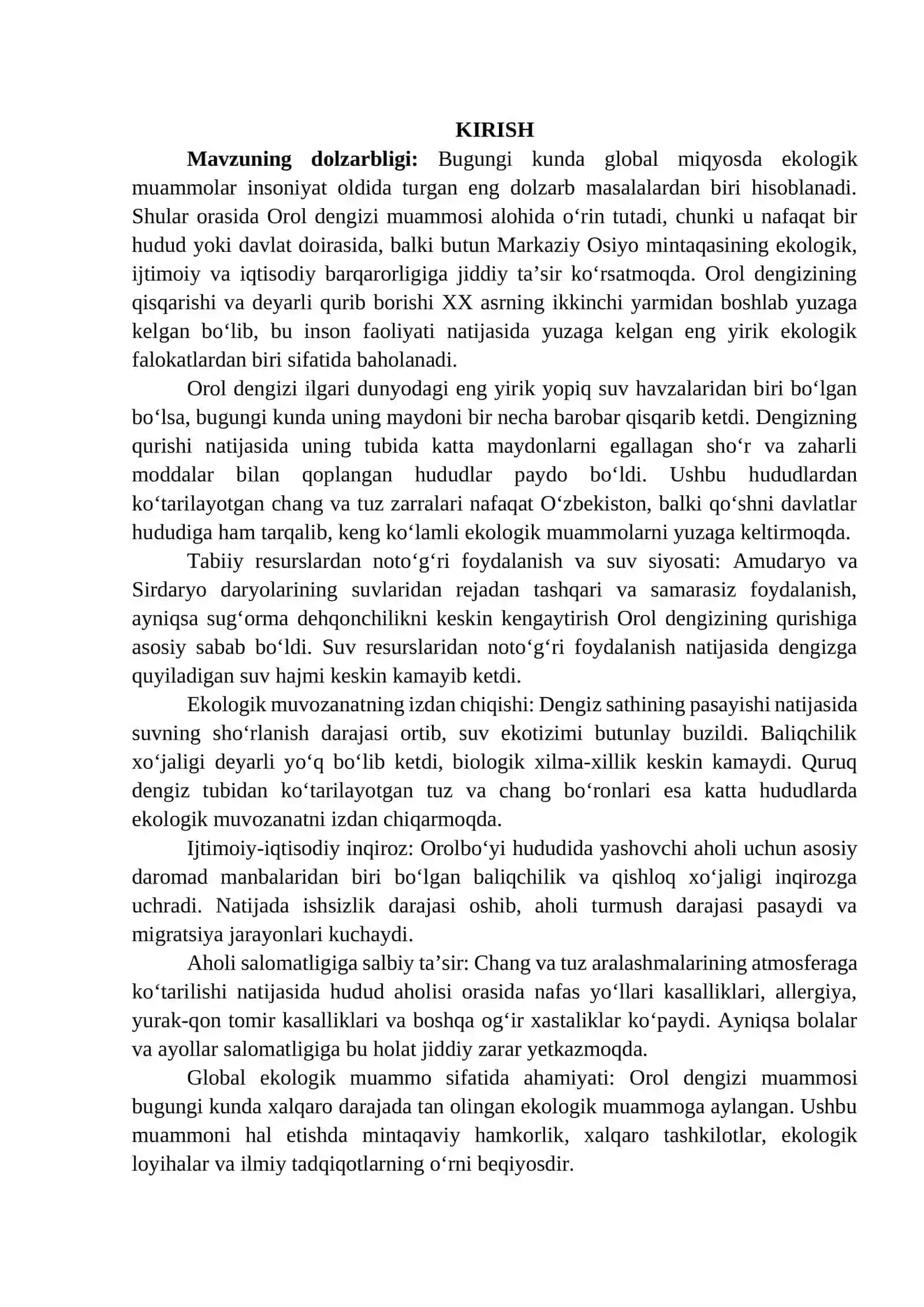 OROL DENGIZI MUAMMOSI 3