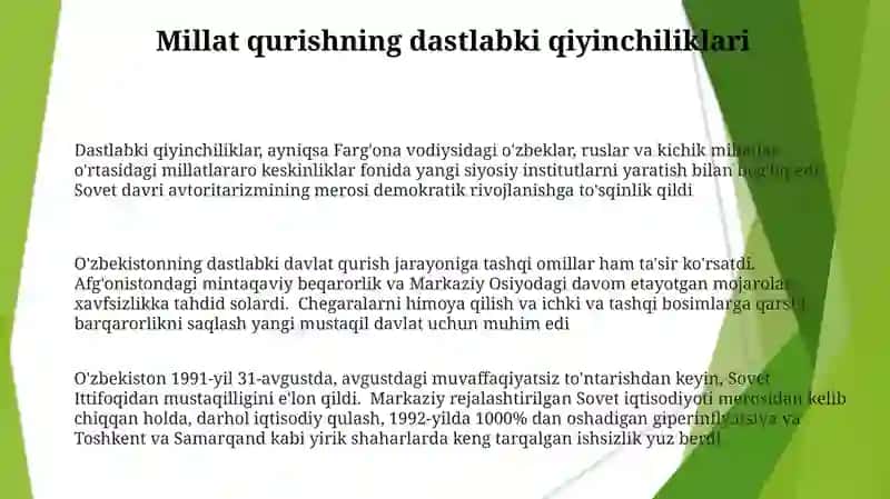 OʻZBEKISTON respublikasining mustaqillik tarixi va uning ahamiyati 3