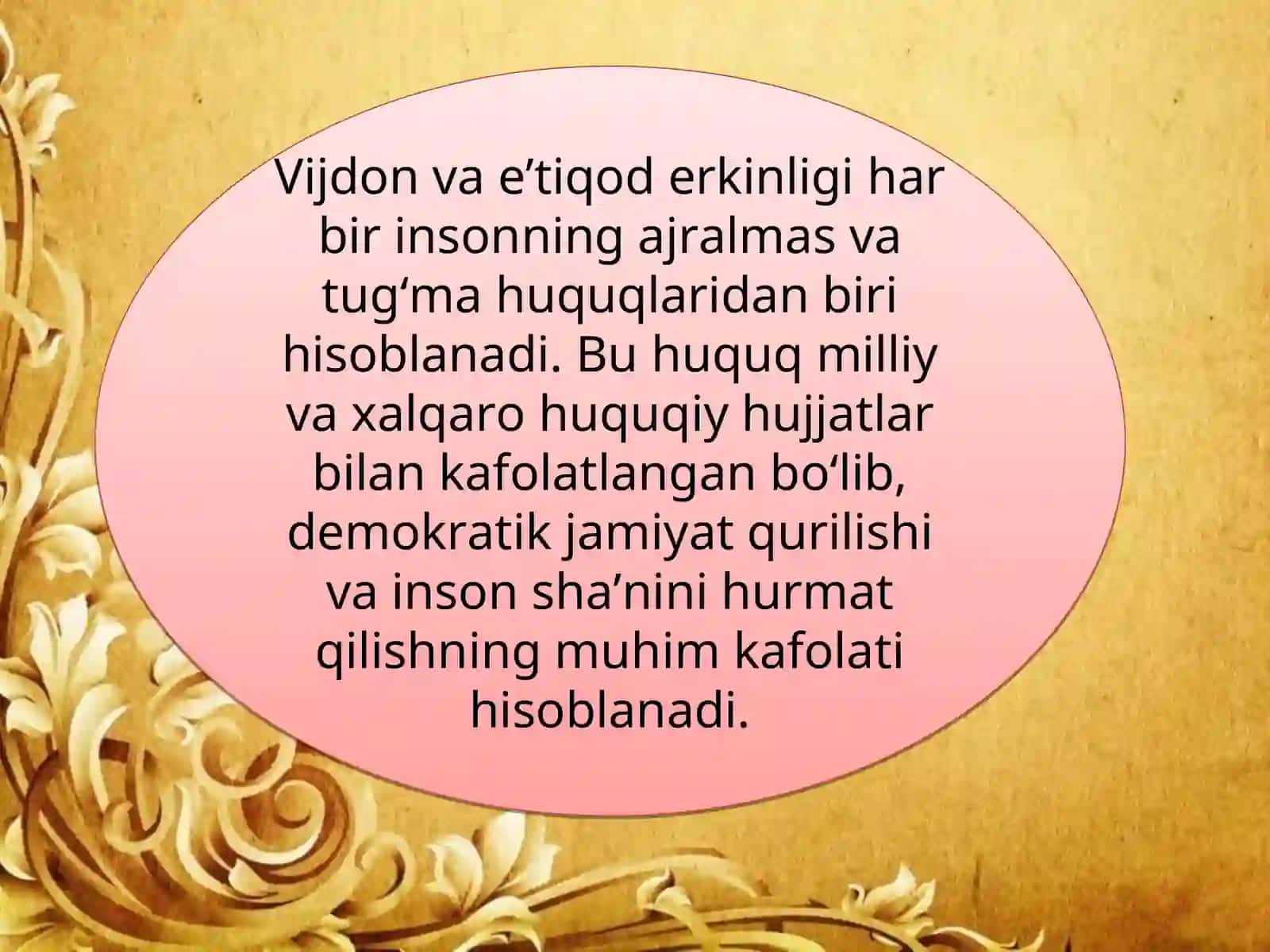 Vijdon va etiqod erkinliga tarif 3