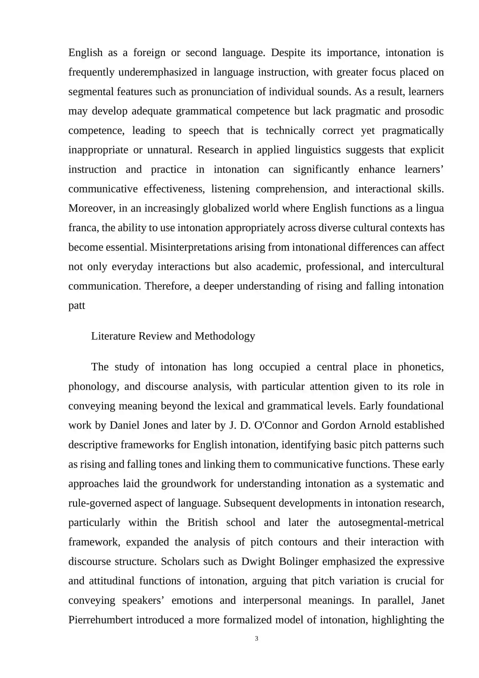 Rising and Falling Intonation for Politeness and Emphasis Table of Contents 3