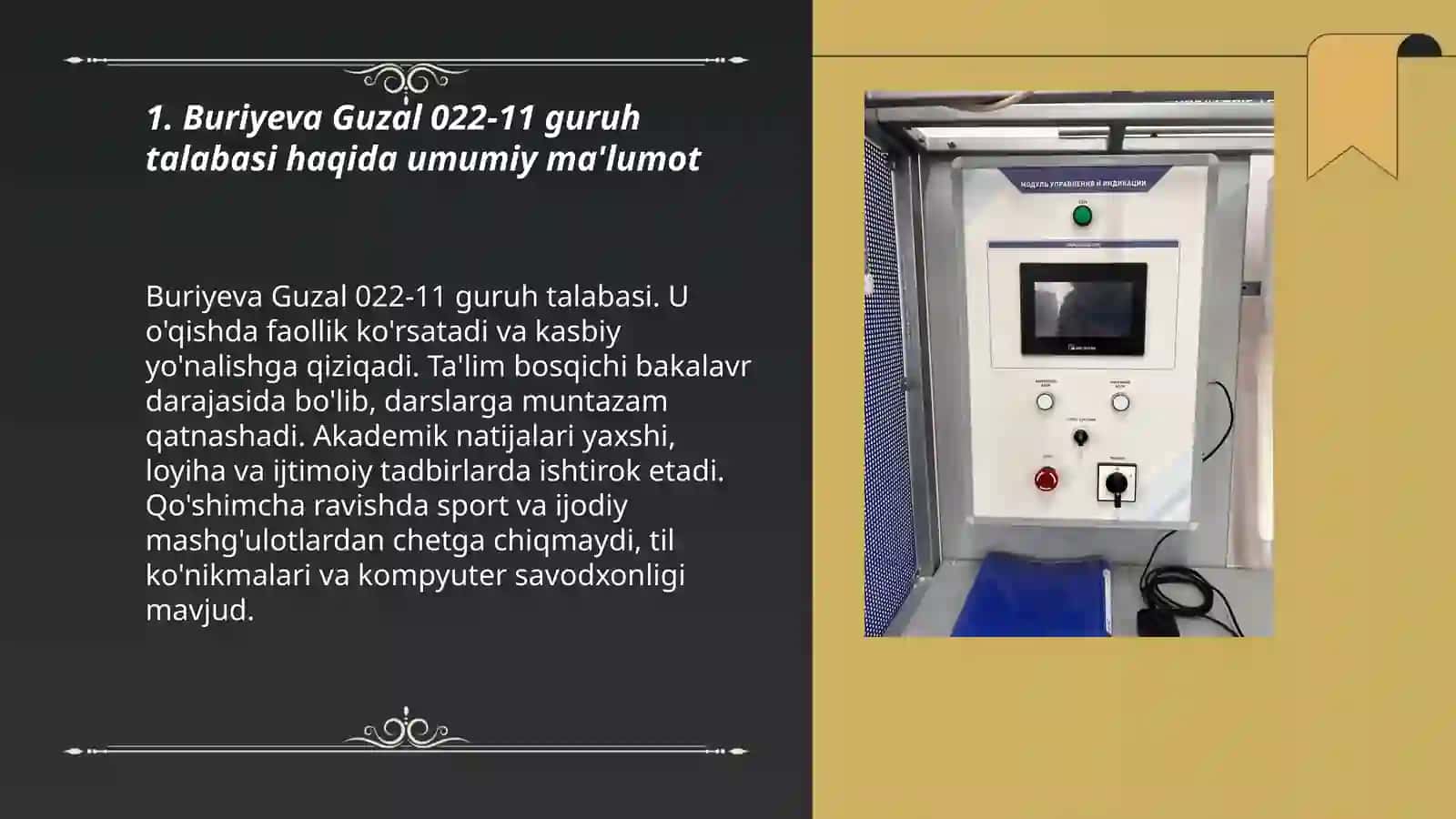 Buriyeva Guzal 022-11 guruh talabasi 3
