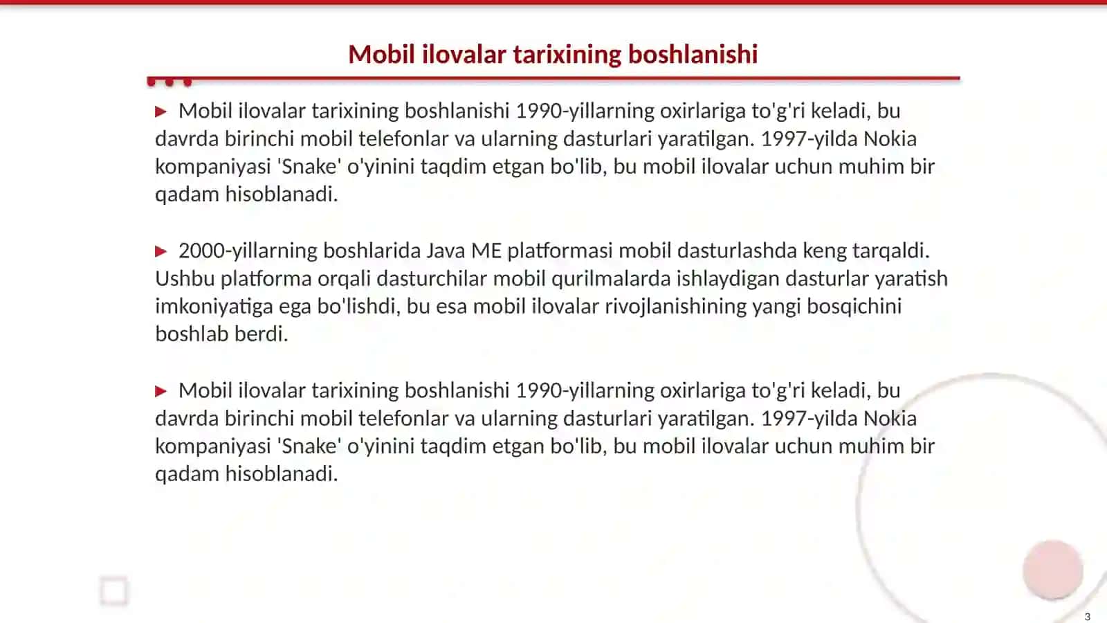 Mobil dasturlashga kirish. Mobil ilovalarning rivojlanish tarixi 3