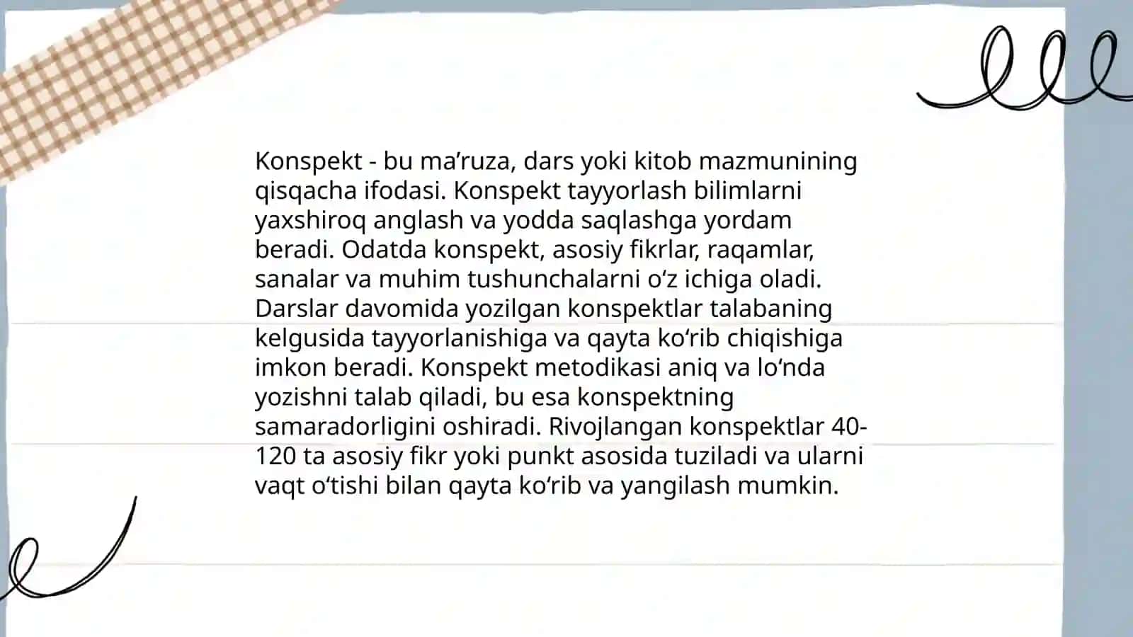 Konspekt turlari 3
