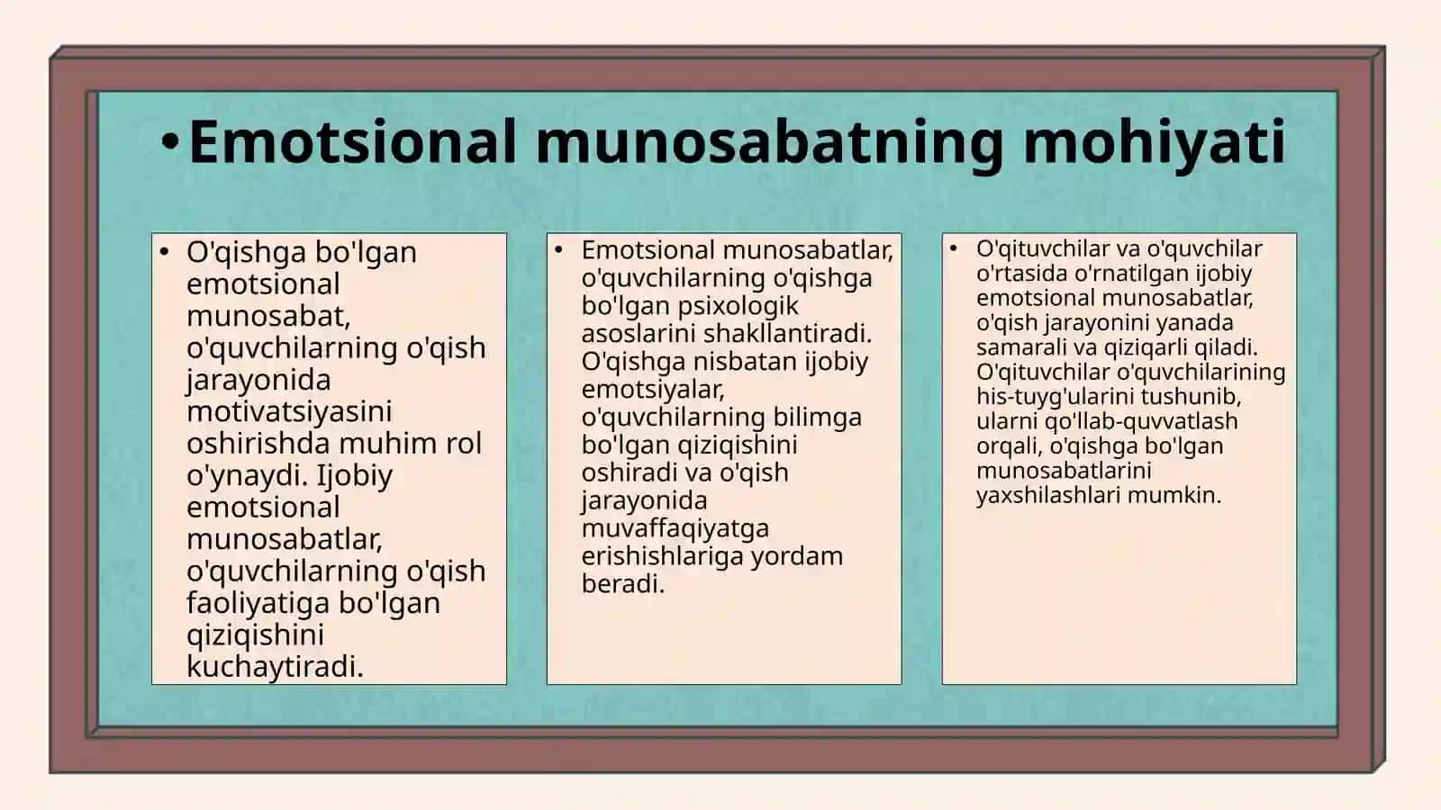 KICHIK MAKTAB YOSHDAGI O’QUVCHILARDA O’QISHGA BO’LGAN EMOTSIONAL MUNOSABAT SHAKLLANISHINING PSIXOLOGIK XUSUSIYATLARI 3