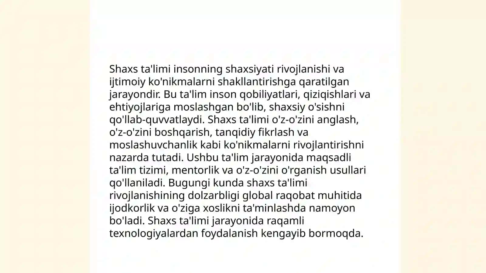 Shaxs ta'lim ob'yekti va sub'yekti sifatida, uning shakllanish va rivojlanish omillari 3