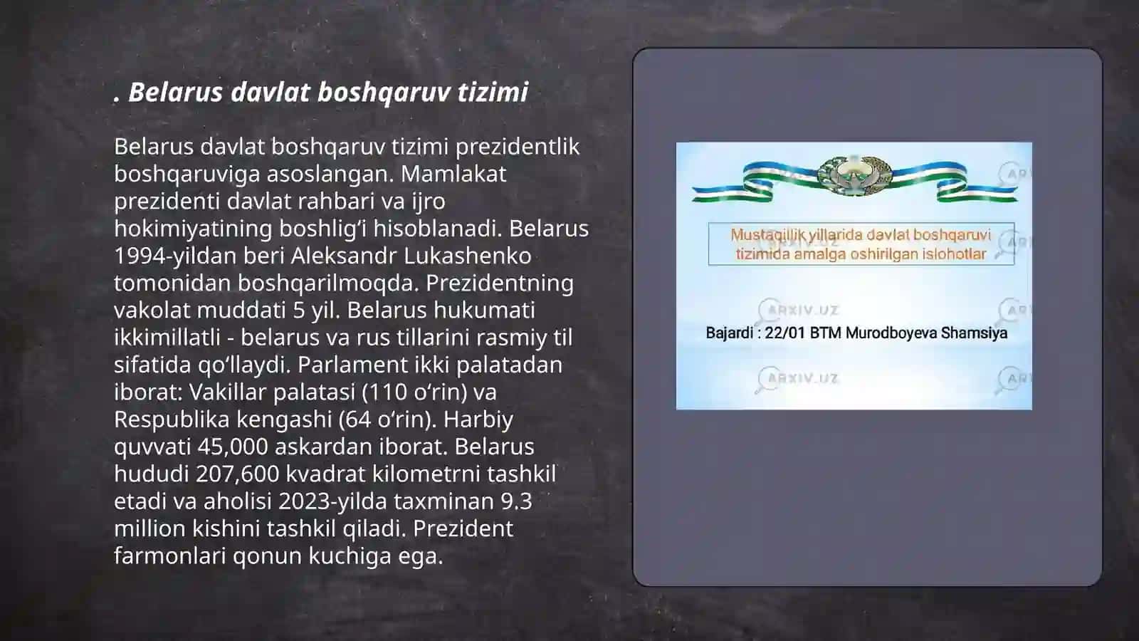 Belarusiya Davlati Boshqaruvi 3