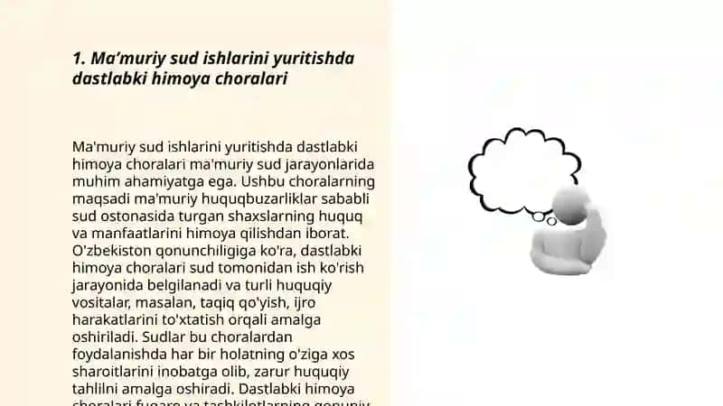Maʼmuriy Sud Ishlarini Yuritishda Dastlabki Himoya Choralari 3
