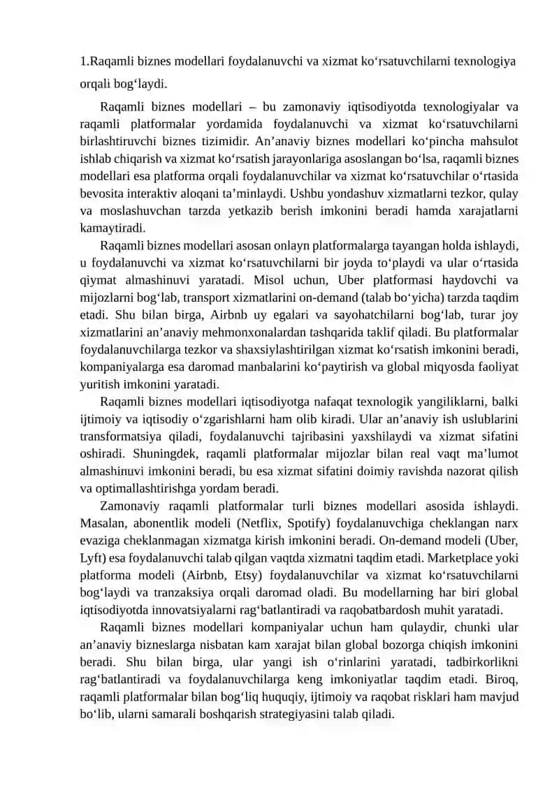 Raqamli biznes modellari 3