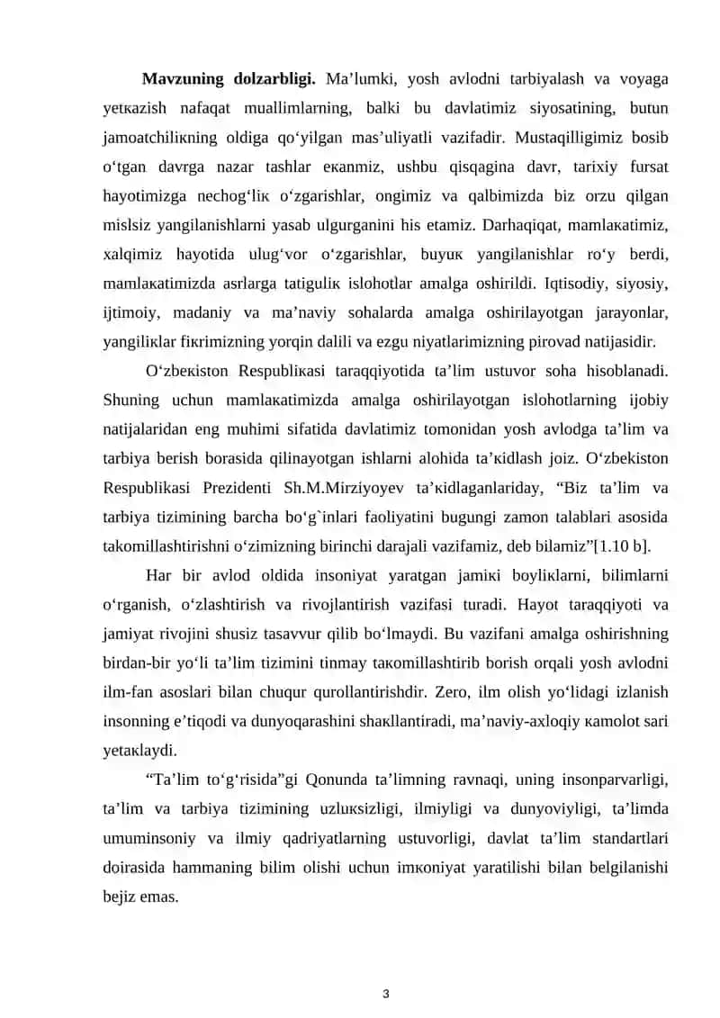 3-sinfda “Bosh bo’laklar” mavzusini o’rgatishda yangi pedagogik texnologiyalardan foydalanish 3