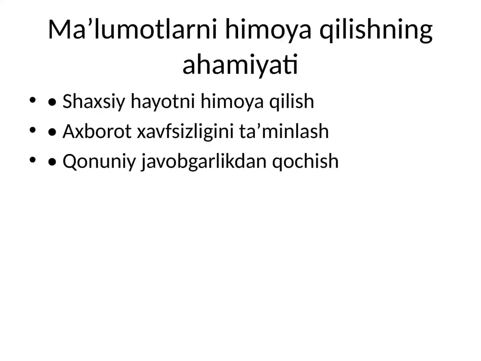 Maʼlumotlarni himoya qilish haqidagi qonun tamoyillari 3