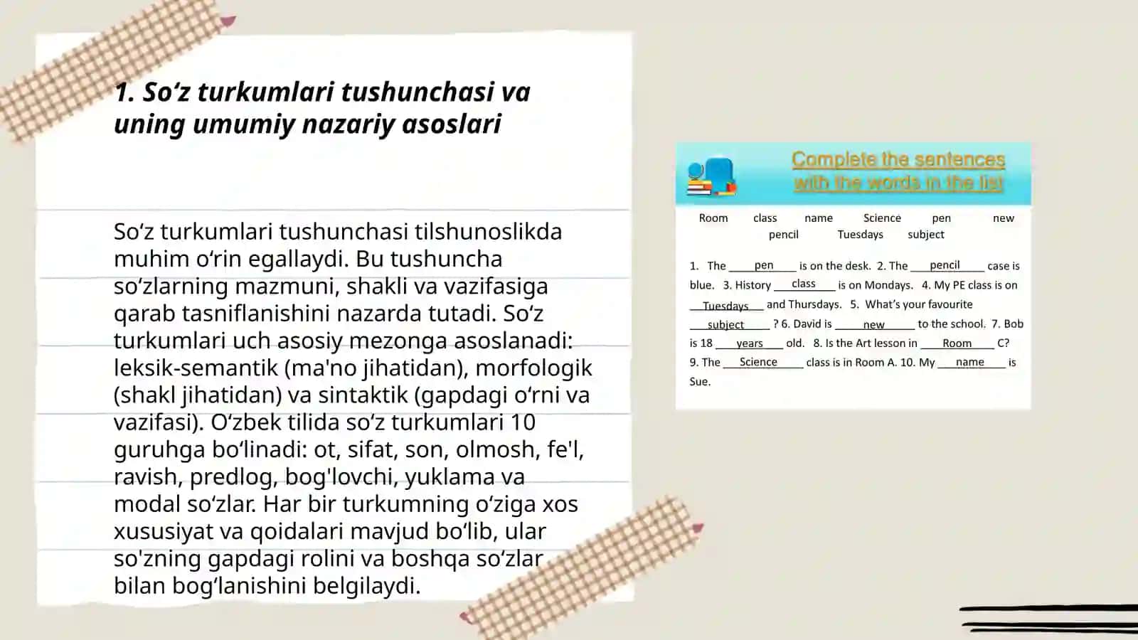 Hozirgi o‘zbek adabiy tili darslarida so‘z turkumlarini oʻqitishning nazariy va metodik asoslari 3