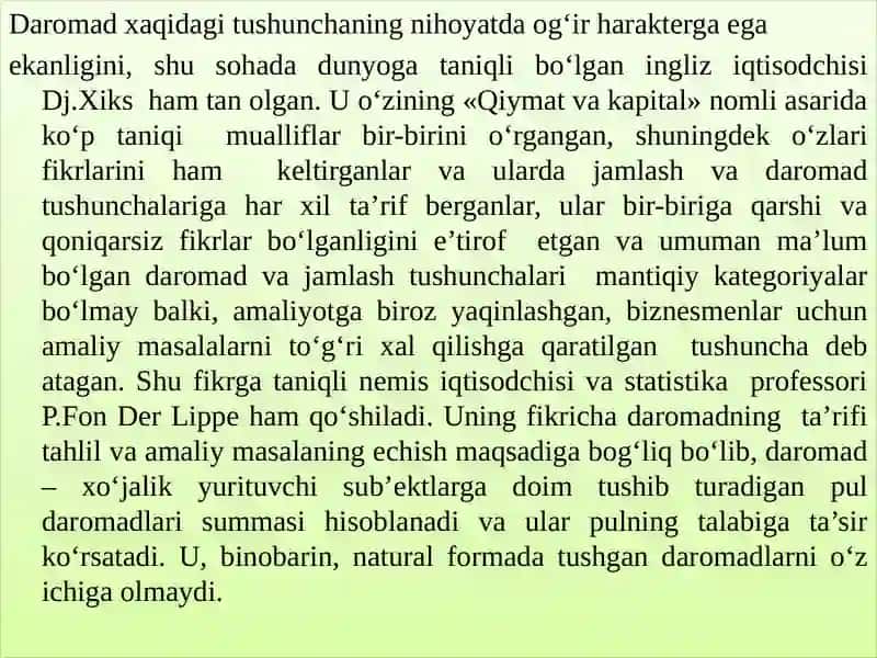 Milliy daromad va milliy hisoblar tizimidagi boshqa ko’rsatkichlari 3