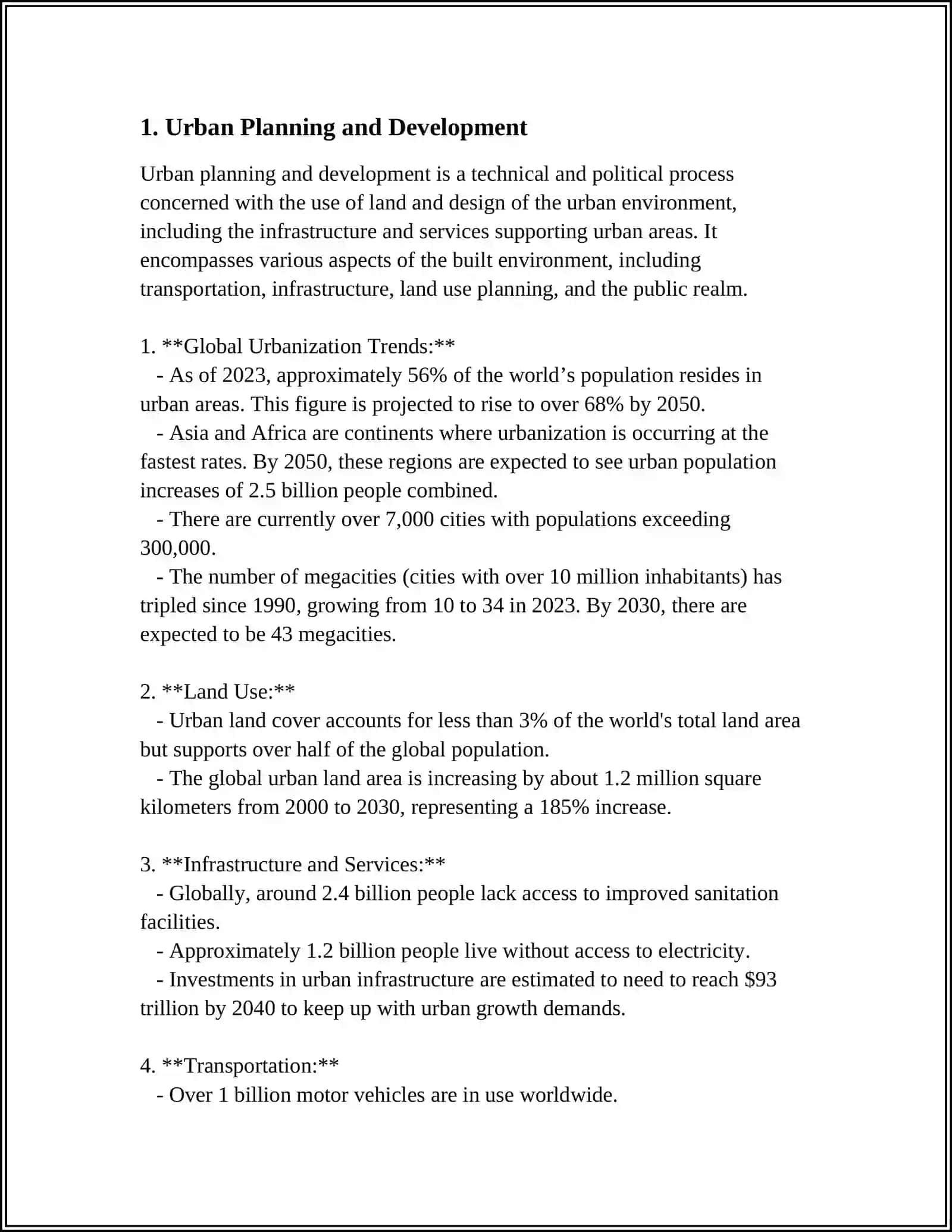 Urban Planning and Development 3