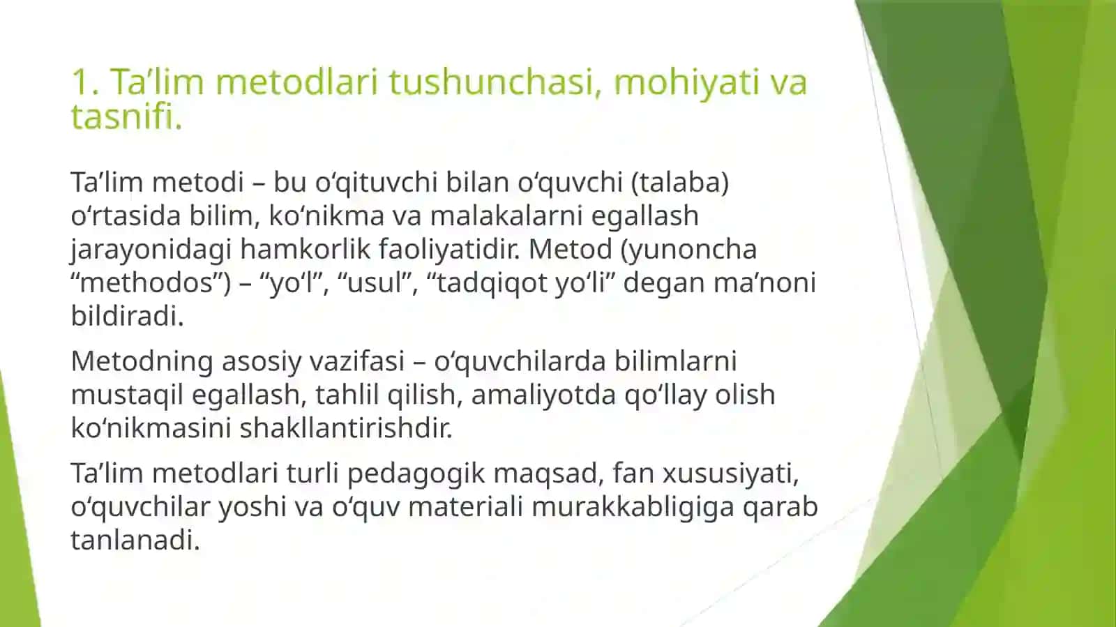 Ta’lim metodlari va vositalari 3