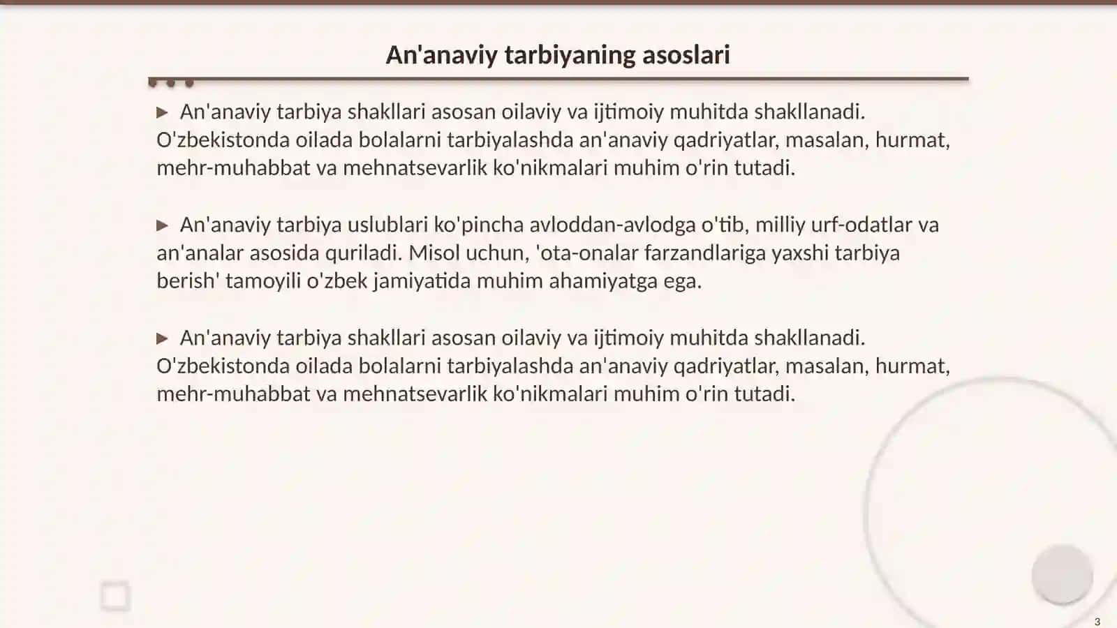 Tarbiyaning shakllari 3