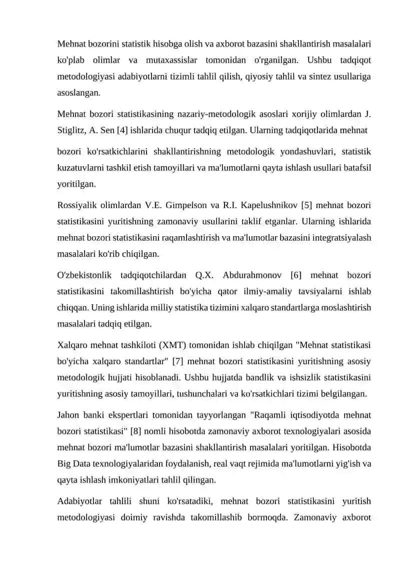 Mehnat bozori statistikasi mohiyati va mazmuni 3