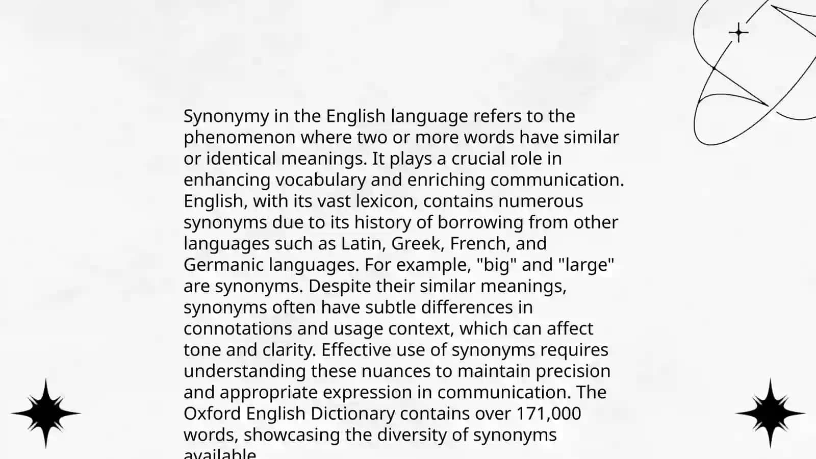 Synonymy in the English language 3
