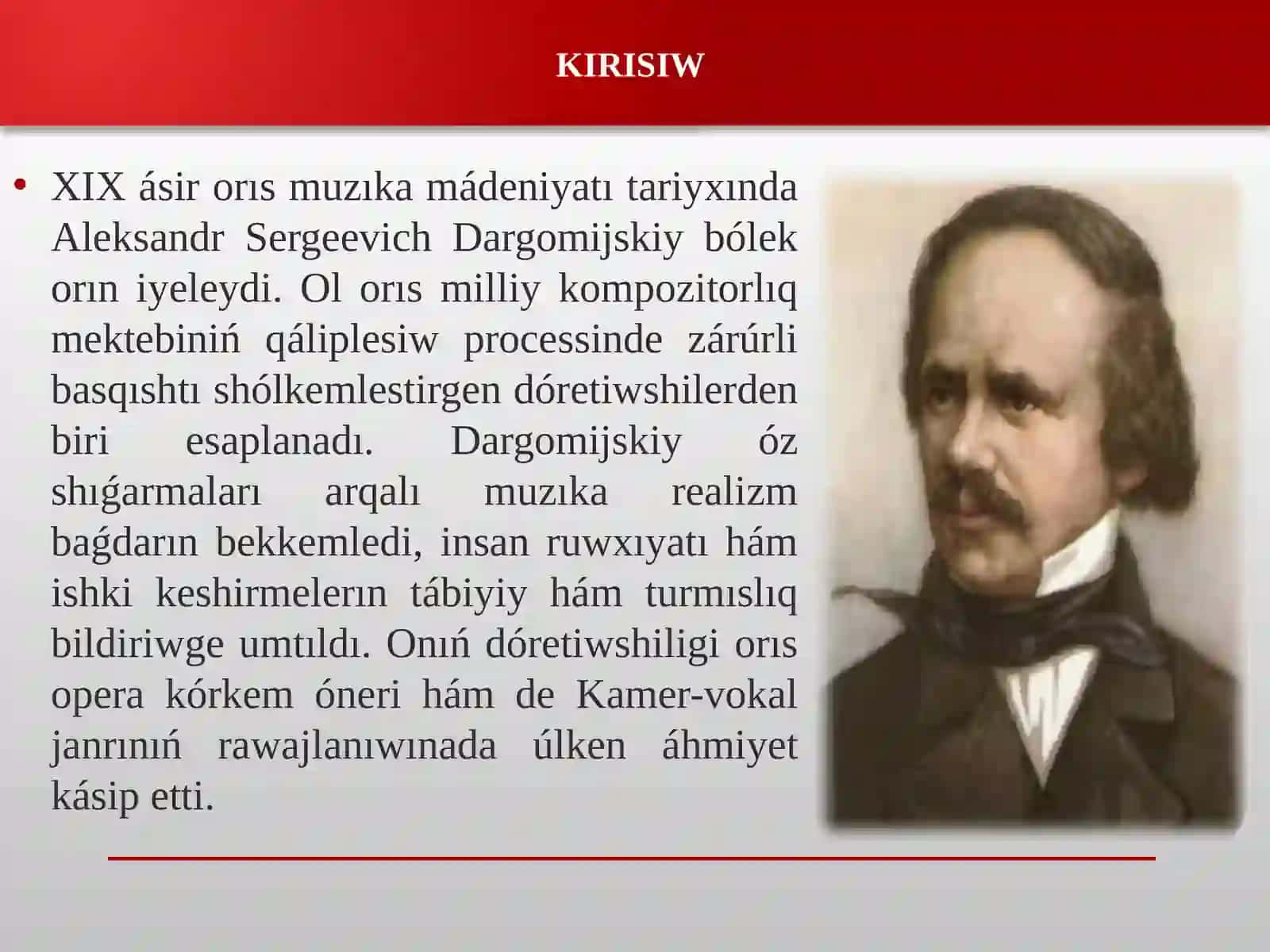 A.S.Dargomijskiy opera dóretiwshiligi. Romansları 3