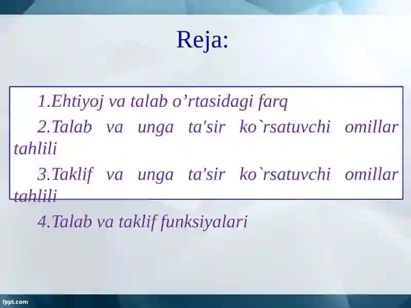 Mikroiqtisodiyot fanidan taqdimot 3